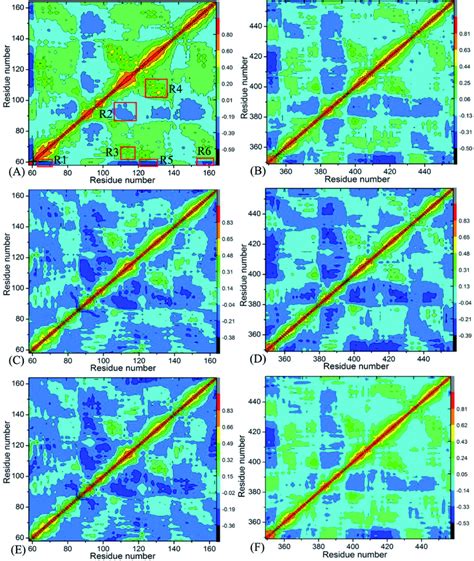 Cross Correlation Maps Calculated By Using The Coordinates Of Cα Atoms