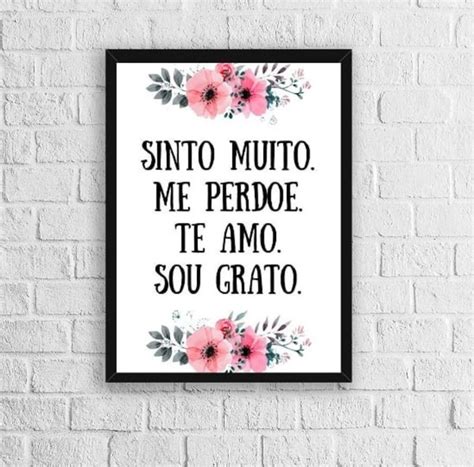 Quadro Hoponopono Sinto Muito Me Perdoe Te Amo Sou Grato Elo7