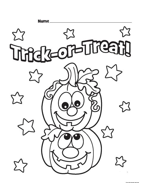 Printable Trick Or Treat Pumpkins Designs Coloring Pagefree Printable