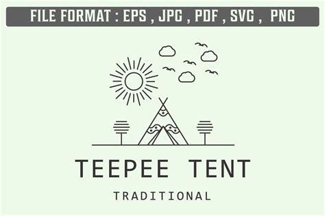 Teepee Tent Logo Icon Line Minimalist Ar Graphic By Hsn42 · Creative