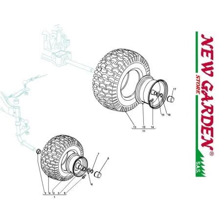 Esploso Ruote 102cm PT140 Trattorino Rasaerba CASTELGARDEN Stiga 20