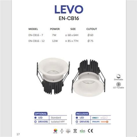 Enlighten Pro Round Levo En Cb16 Cob Spotlights For Standard 7w To