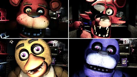 FNAF 1 Rewritten All Jumpscares Animatronics YouTube