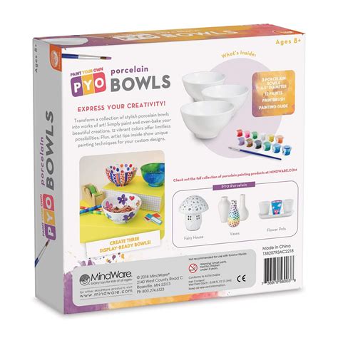 Mindware Paint Your Own Porcelain Bowls Craft Kits