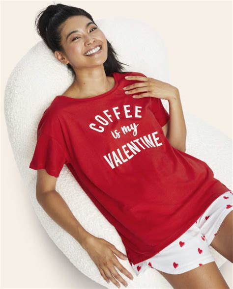 Womens Valentines Day Graphic Sleep Tee