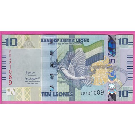 Sierra Léone P 37 Etat NEUF UNC 10 Dollars 2022