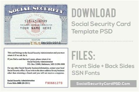 Blank Social Security Card Template Pdf Harriette Muse