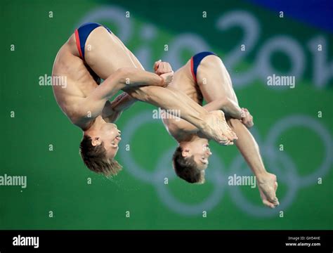 Great Britains Tom Daley Left And Daniel Goodfellow During The Mens Synchronised 10m