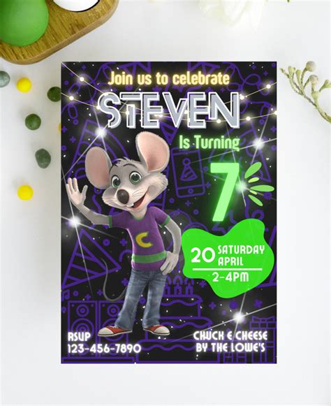 Chuck E Cheese Birthday Invitations Printable Chuck E Cheese Party ...