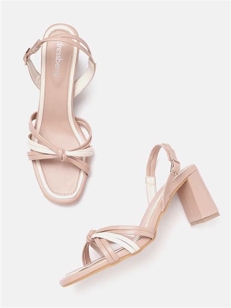 Buy DressBerry Women Nude Coloured Off White Solid Block Heels Heels For Women 15122208 Myntra