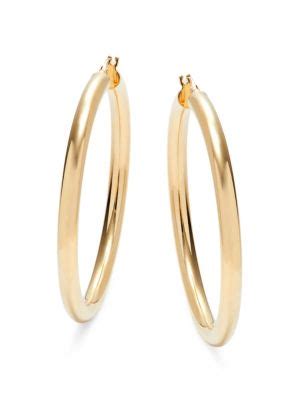 Saks Fifth Avenue Made In Italy K Yellow Gold Tube Hoop Earrings On