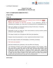 PSR 110 Semester Test 1 2021 Pdf COPYRIGHT RESERVED FACULTY OF LAW