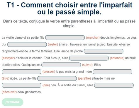 Comment choisir entre l imparfait ou le passé simple Passé simple