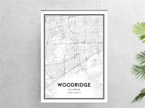 Woodridge Map Print Woodridge Map Poster Wall Art Il City | Etsy