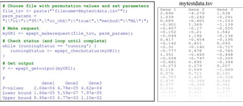 Example R Code To Run Epept The Inputs Including The Tab Delimited Download Scientific