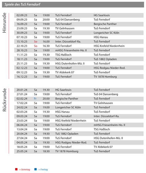 Spielplan 2 Liga 2024 25 Tus Ferndorf