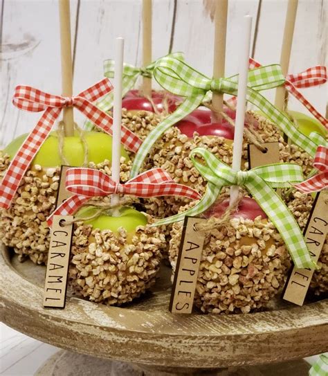 Set Of Faux Mini Caramel Apples Etsy Caramel Apples Halloween Mini