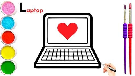 How To Draw Laptop💻 Computer Drawing For Kids Laptop Art For Kids