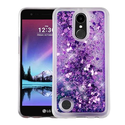 Quicksand Glitter Lg K V K Plus Harmony Case Hearts Purple