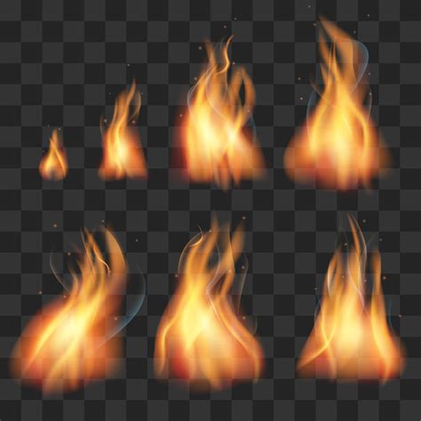 Realistic Fire Animation Sprites Flames Vector Set By Microvector