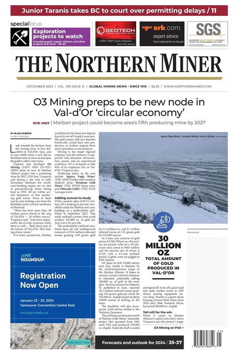 The Northern Miner Magazine - December issue Back Issue