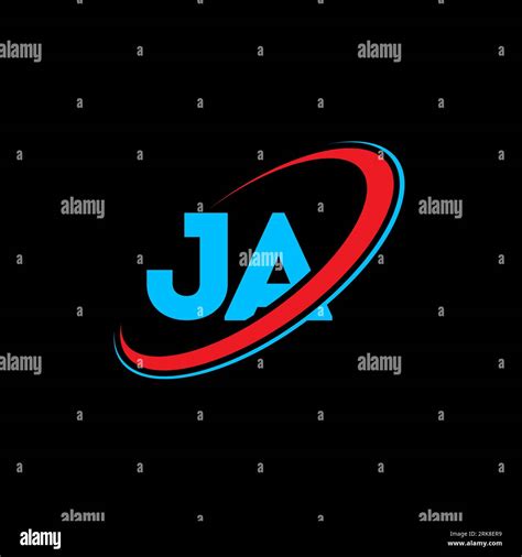 JA J A Letter Logo Design Initial Letter JA Linked Circle Uppercase