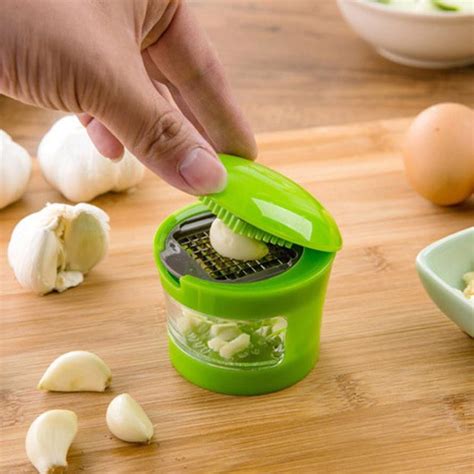 Kitchen Garlic Press Useful Ginger Garlic Grinding Grater Planer Slicer