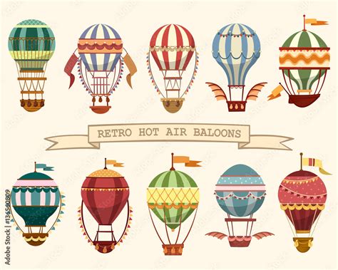 Vintage Hot Air Balloon Vector