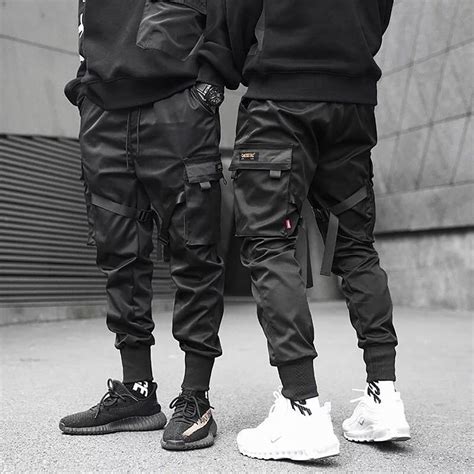 Techwear Pants Men Cyberpunk Black Harem Streetwear Futuristic Etsy