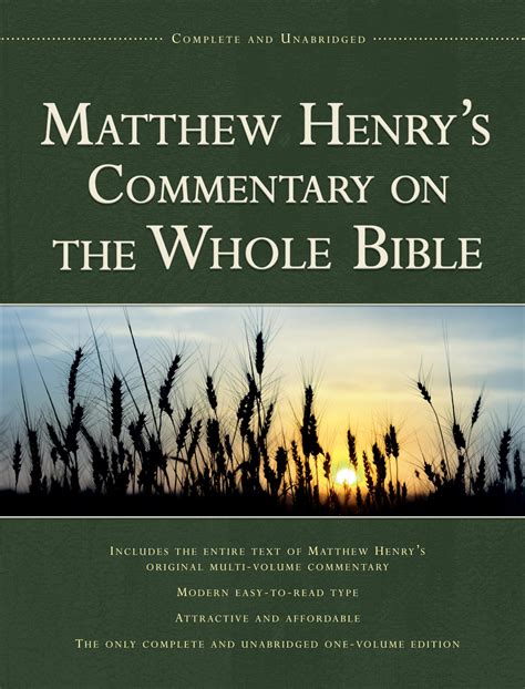 Matthew Henrys Commentary On The Whole Bible 1 Volume Edition