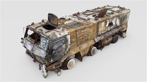 Destroyed Russian KAMAZ 63968 Typhoon K MRAP 3D Model CGTrader