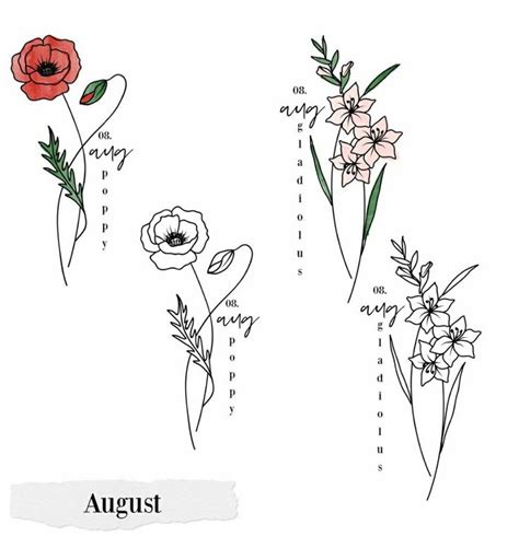 August Birth Flower SVG