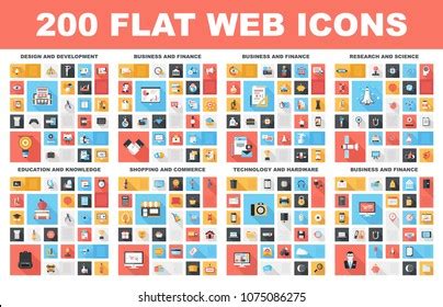 Flat Web Icons Stock Vector (Royalty Free) 1075086275 | Shutterstock