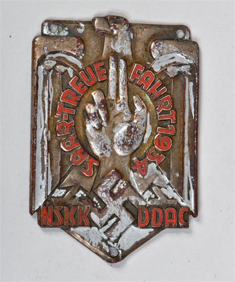 Regimentals GERMAN WWII NSKK DDAC PLAQUE