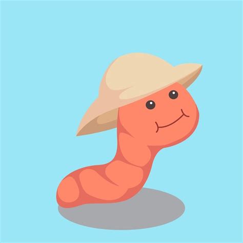 Premium Vector Cute Worm Character Design Illustration