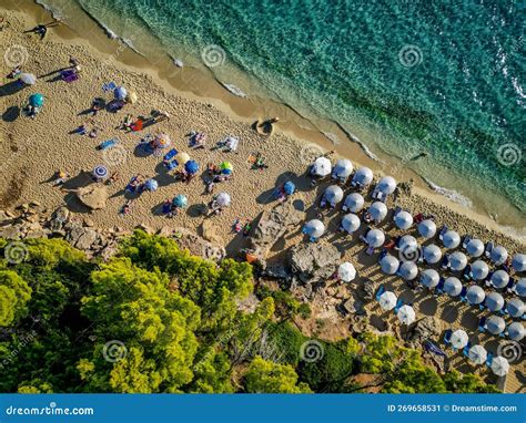 4K Diagonal Drone Shot Of Makris Gialos Beach Kefalonia Cephalonia