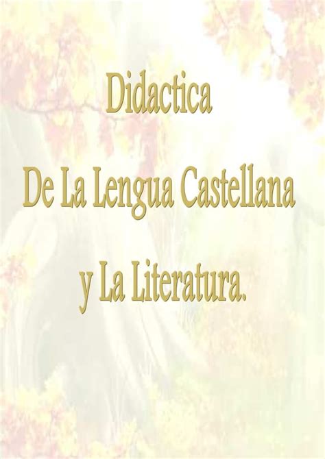 Did Ctica De La Lengua Castellana Y La Literatura Pdf