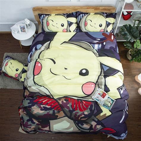 Parure De Lit Pokemon Pikachu 8 2 2 Housse De Couette Ensemble De Lite