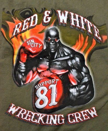 Red And White Wrestling Crew T Shirt With Skull Holding Ball In His