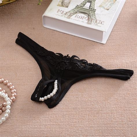 Jual Celana Dalam Sexy G String Pearl Open Crotch Lingerie Thong C079