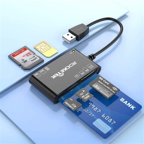 6 In 1 Memory Card Reader Rocketek Usb Smart Card Reader With Sdhc Sdxc Sd Card