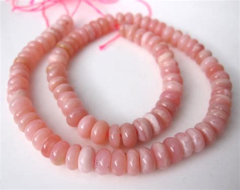 Natural Pink Opal 8mm Smooth Rondelle Beads