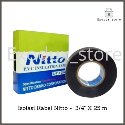 Jual Electric Tape Nitto Isolasi Selotip Kabel Listrik Hitam 3 4 X 25