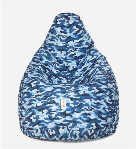 Buy Army Print Classic XXXL Bean Bag With Beans In Blue Colour At 55