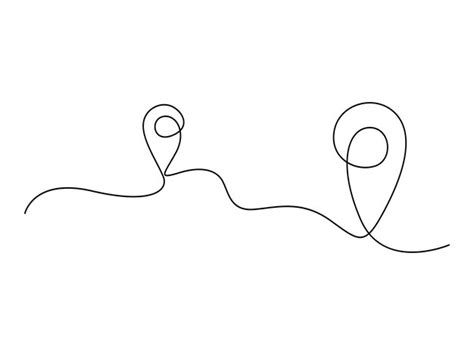 Premium Vector Continuous Line Drawing Of Path And Location Pointers