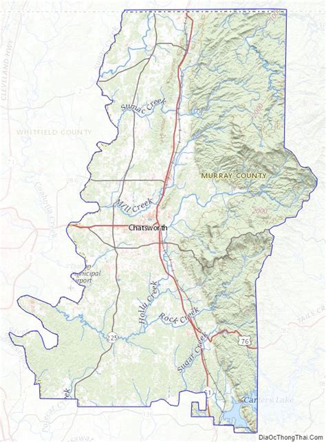 Map of Murray County, Georgia - Thong Thai Real