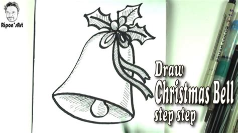 How To Draw Christmas Bell Step By Step Christmas Drawing For