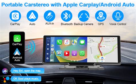 Podofo Inch Draagbare Autoradio Met Draadloos A Pple Carplay