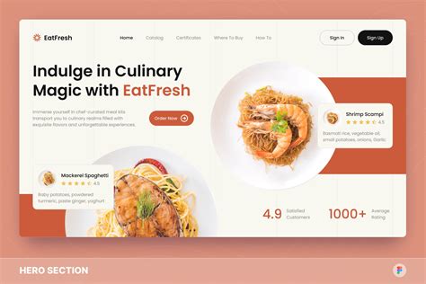 Eatfresh Meal Kit Hero Section Figma Template Design Templates