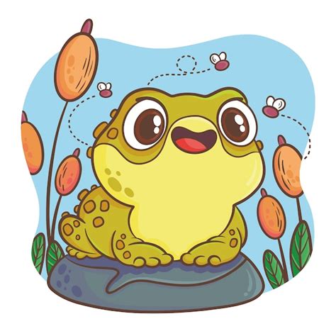 Ilustración de sapo de dibujos animados dibujados a mano Vector Gratis